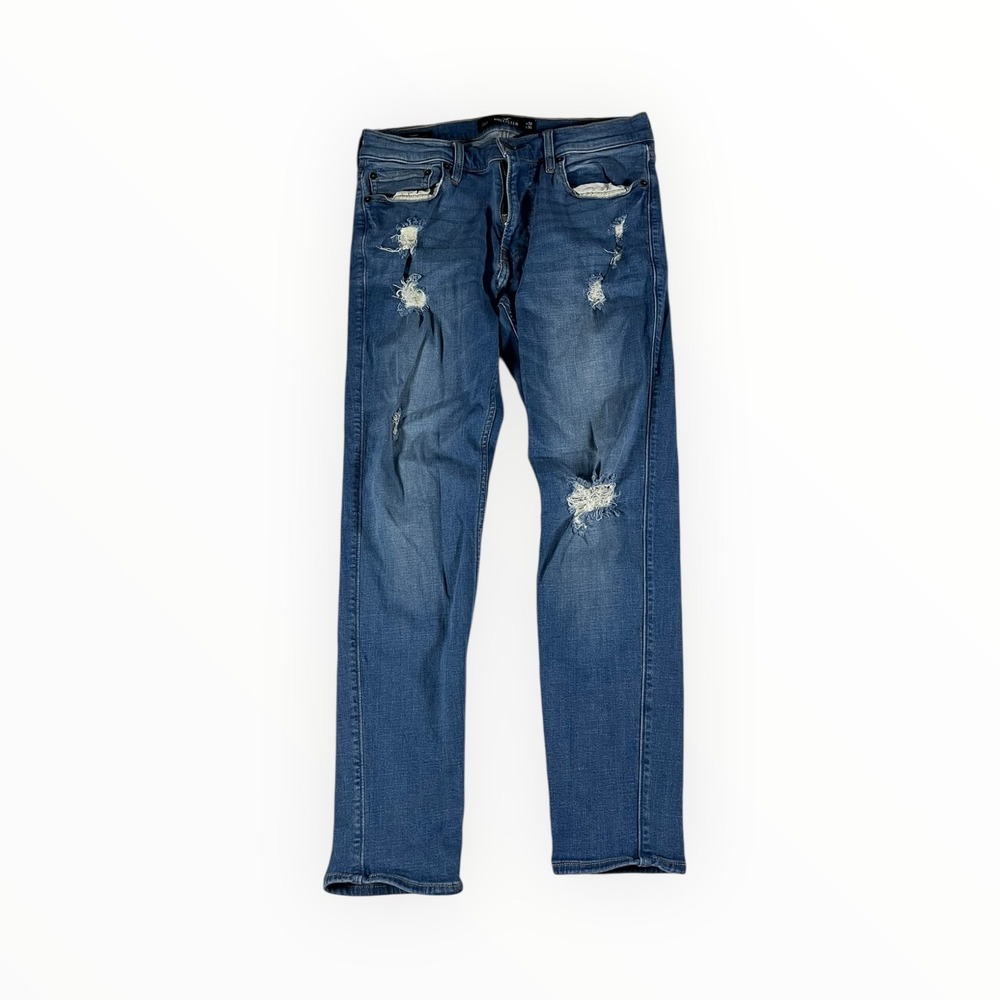 Hollister Skinny Jeans Men's W32 L30 Distressed Advanced Stretch Medium Wash